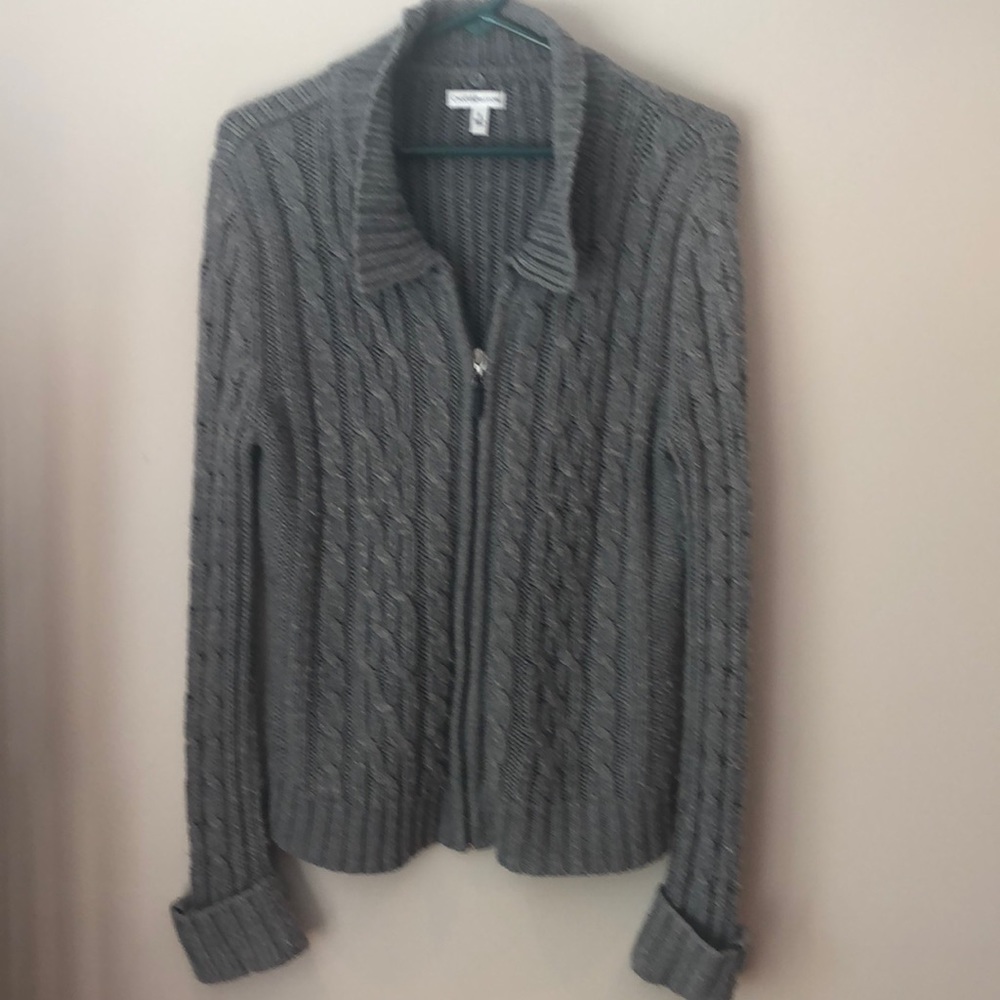Grey Cable Knit Sweater